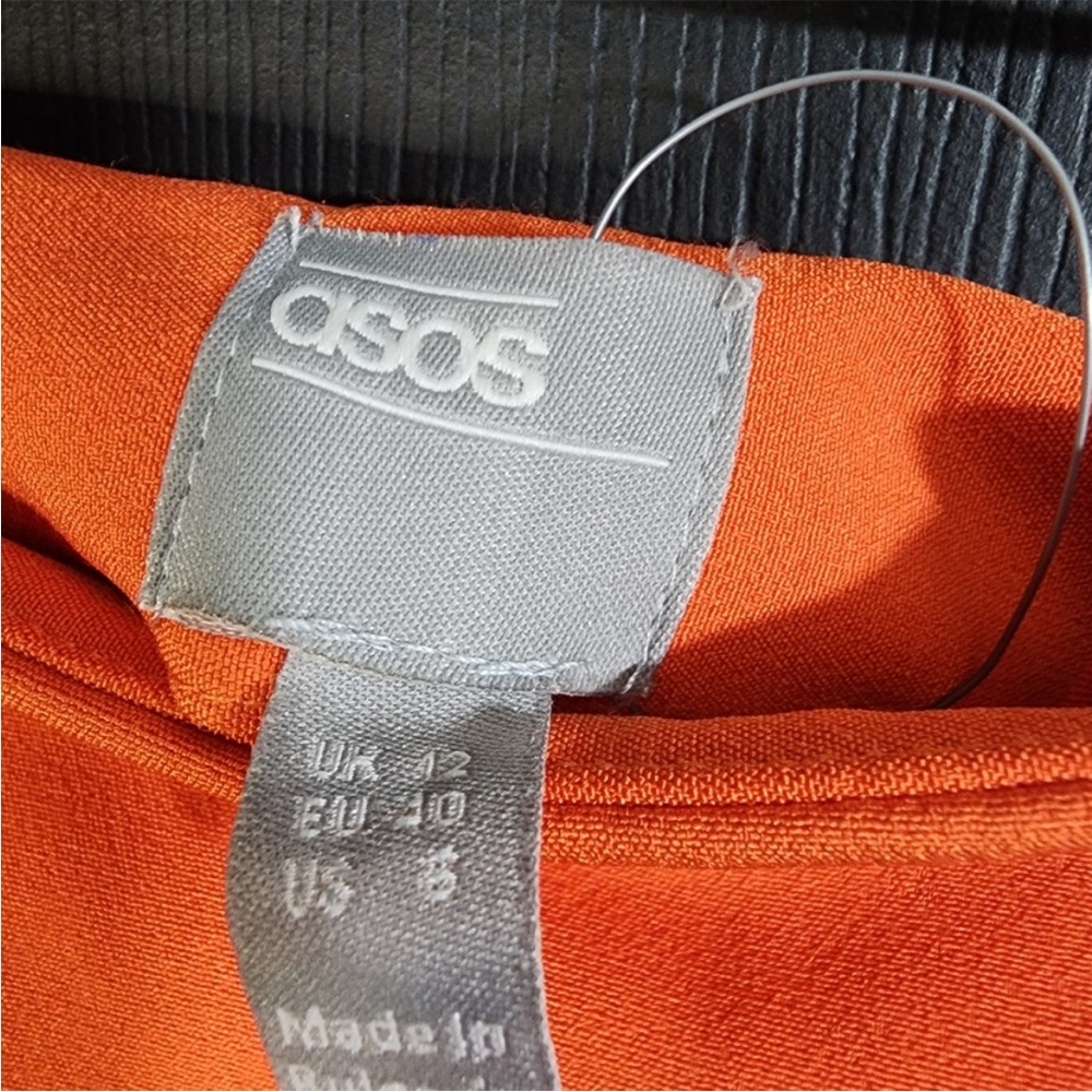 ASOS size 8 side split Orange Button-Front Skirt - Picture 4 of 4